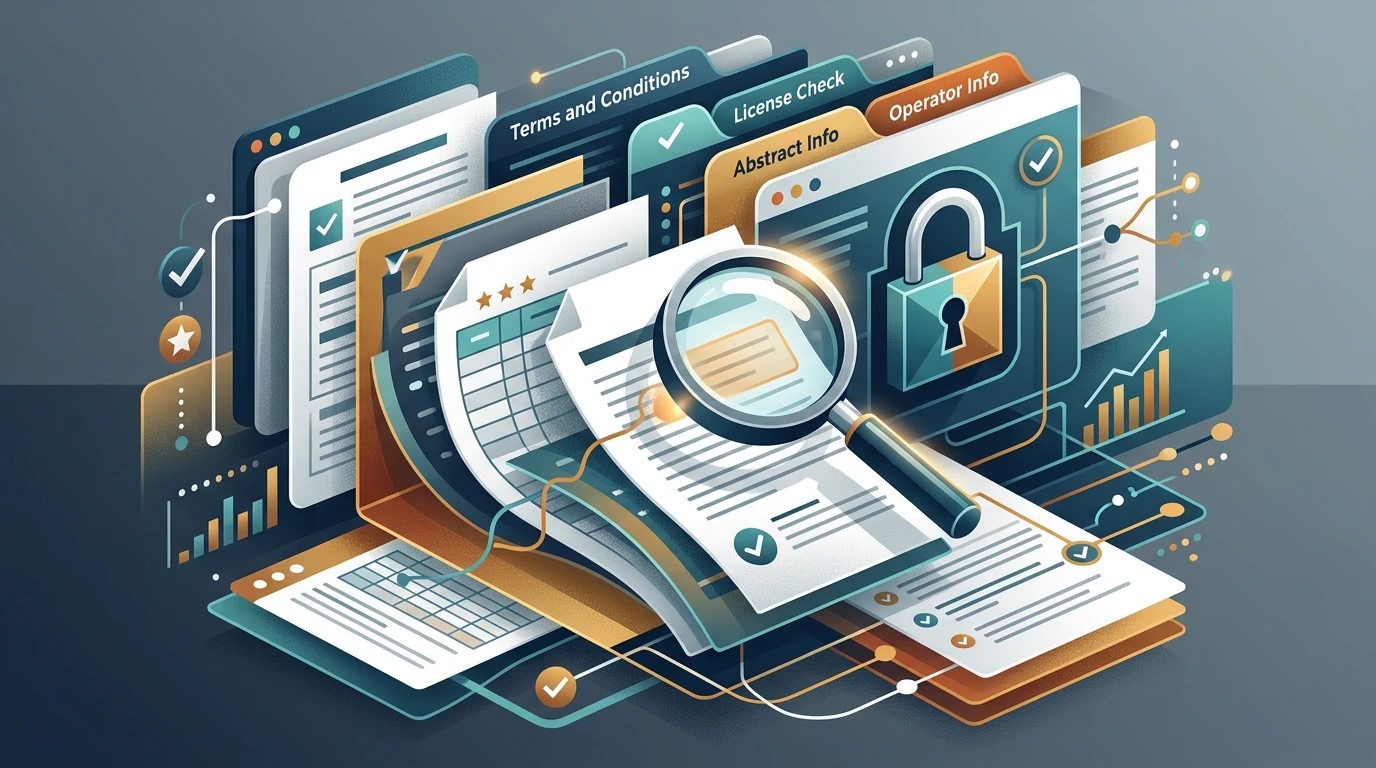 Neutral licence and register checking workflow for a UK casino review